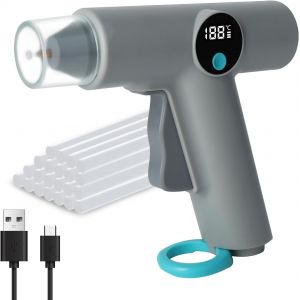 Chenquansarl-Pistolet À Colle C Avec Batterie Avec 22 Pistolets À Colle C (7 Mm), Pistolet À Colle 2500 Mah, Sans Fil, Arrêt Automatique De 150 Secondes, Affichage Numérique De La Température & - Neuf