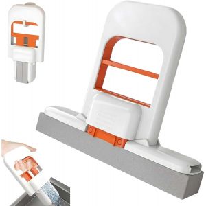 Mini Serpilli&egrave;re Pliante , Mini Vadrouille Portable Mini Balai Serpill&egrave;re Pliable pour Bureau, Vadrouille Auto-Serrante sans Lavage des Mains Usage Humide Et Sec pour Fen&ecirc;tre, Salle Bain - Neuf