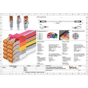 SUBZONAL-C&acirc;ble R&eacute;seau Cat7 Cat 7 10 GB/s SFTP - 5x 5m - RJ45 Ethernet LAN DSL Routeur Modem - Noir - Neuf