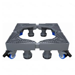 Laver &agrave; la Machine de Base, 8 soutenu par des Colonnes, Machine &agrave; Laver Base avec des Roues, en Acier Inoxydable, R&eacute;glable Base pour R&eacute;frig&eacute;rateur, 4 pieds, 4 Roues - Neuf