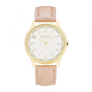 Gaiety Femmes Mode Pu Cuir Cadran Montre Analogique Quartz Montre-Bracelet (Abricot) - Neuf