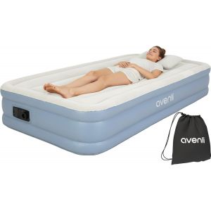 Ulteronixshop-Matelas Gonflable Lit Electrique autogonflant 1 Place 191x99x33cm Lit d'appoint avec Pompe int&eacute;gr&eacute;e Hauteur de Couchage Extra &eacute;lev&eacute;e Surface floqu&eacute;e pour Camping et Maison - Neuf
