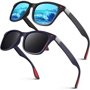 Lunettes De Soleil Homme Polarisées Vintage Tr90 Mode Classiques Ultraléger Carrées 100% Protection Uv400 Lunettes De Soleil - Neuf