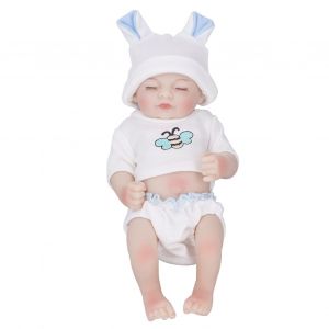 Poupee Bebe Fille En Silicone Souple, Agreable Au Toucher, Impermeable, Cadeau Ideal, Jouets Pour La Maison, 28 Cm, Fermeture Des Yeux - Neuf
