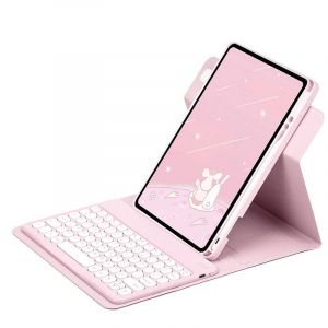 360 ° Étui Pour Clavier Rotatif Pour Ipad 10e 2022 10.9 Air 5 Air 4,Housse Magnétique Pour Ipad Pro 11 Air 3 Pro 10.5 8 9e Génération 10.2"".Pink Round.Ipad 10th 2022 10.9 - Neuf