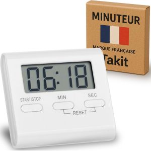 Eryi-Minuteur De Cuisine [Marque Francaise] Blanc - Idéal Pour La Cuisine Et La Pâtisserie - Neuf