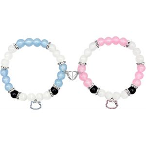K-Itty Bracelet Femme¿2 Pièces K-Itty Bracelet Fille¿K-Itty Bracelets D'amitié¿Bracelet Charms¿Bracelets Pour Couples¿Bracelets Magnétiques¿Un Cadeau De Bijoux Pour Votre Meilleur Ami - Neuf