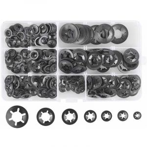 280 Pcs Rondelles Rondelles De Blocage, Les M3 M4 M5 M6 M8 M10 M12, 7 Tailles,De L'Acier Rondelles De Blocage Rapide Des Rondelles De Blocage, Noir - Neuf
