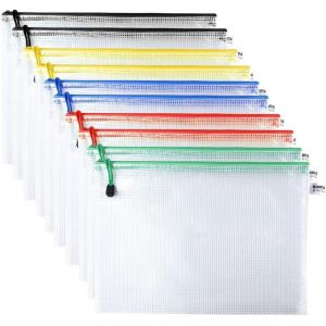 Chenquansarl-Pi&egrave;ces A4 Zip Document Dossier Pochette En Plastique Portefeuille Zip File Document Sacs Pour Les Fournitures Scolaires De Bureaux - Neuf