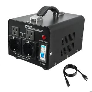 Transformateur de Tension Bidirectionnel-Duoku-220 V &agrave; 110 V et 110 V &agrave; 220 V, 1000 VA-avec Prises - Neuf