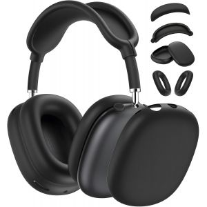 Coque de Protection Compatible avec Airpods Max, Coque &Eacute;tui Case + Rechange Bandeau, Coque de Protection en Silicone Souple Housse Accessoire pour AirPods Max Casque - Noir - Neuf