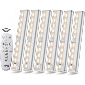 Lampe Led Sans Fil 6 Packs Avec T&eacute;l&eacute;commande Lampe Murale Sans Fil Lumiere Led Pour Chambre De Placard Sont Utilis&eacute;es Dans Les Armoires Et Les Vitrines. Aucun C&acirc;blage Requis - Neuf