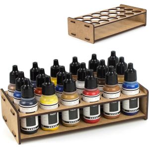 Paint station support peinture maquette. Support de rangement en bois pinceaux warhammer porte pot peintures army painter brush holder vallejo paint-station (26 mm) - Neuf