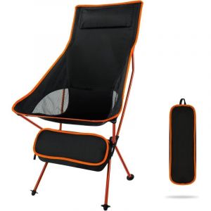 Chaises De Camping Pliantes, Légères Et Portables Avec Sac De Transport Pour L'extérieur, La Pêche, La Randonnée, La Plage, Les Pique-Niques (Orange) - Neuf