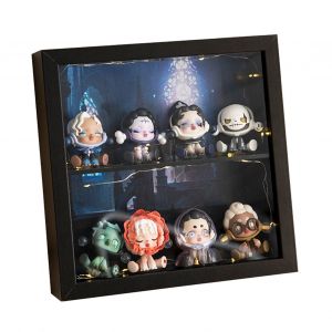 Hjlian Vitrine De Rangement Tridimensionnelle Epaisse Pour Figurines D'anime, Pour Mini-Jouets, Cloison Simple Noire - Neuf