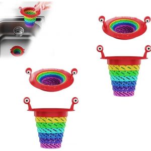 (2 Pièces) Crépine D'évier De Cuisine Monster, Crépine D'évier Pliable En Plastique Monster Rainbow, Crépine D'évier De Cuisine Mignonne Pour L'élimination Des Déchets - Neuf