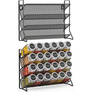 Subzonal-Tag&egrave;re &Agrave; &Eacute;pices Debout &Eacute;tag&egrave;re De Cuisine Support &Agrave; &Eacute;pices - En M&eacute;tal Peut Contenir Beaucoup De Verres &Agrave; &Eacute;pices Pour Armoire De Cuisine Et Plan De Travail - Verres &Agrave; &Eacute;pices Non Inclus - Noir - Neuf