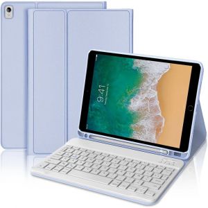 Coque Clavier pour iPad Air 3 10,5 Pouces / iPad Pro 10,5 Pouces, Cuir PU Lavande avec Clavier Bluetooth - E.F.Connection - Neuf