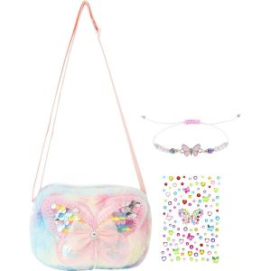 RFCBC-Sac Petite Fille, Sac à Main Fille Arc en Ciel Papillon Petit Sacs à Bandoulière pour Filles, Femmes, Enfants, 17,5 x 6,5 x 12cm - Neuf