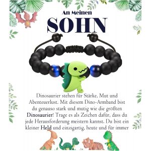 Kal-Cadeau Pour Garçon, Bracelet Dinosaure Pour Fils, Neveu, Frère, Filleul, Petit-Fils Pour Anniversaire, Noël, Remise De Diplôme - Neuf
