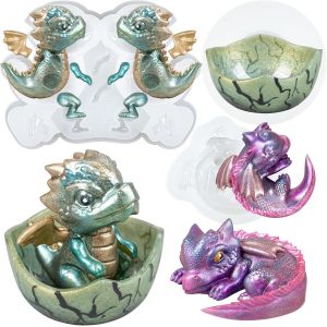 Tianyi-Moules En Silicone En Forme De Bébé Dragon Endormi Et Éclosion Dans Un ?uf Pour Décoration De La Maison - Neuf