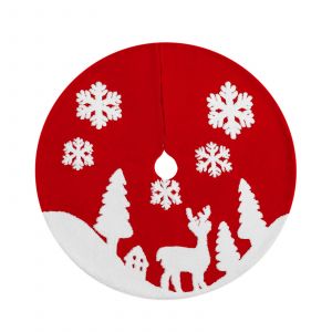 90cm Jupe d'Arbre de No&euml;l, Arbre de No&euml;l Stand de Couverture, D&eacute;coration d'Arbre de No&euml;l, Joyeux No&euml;l Jupe d'Arbre de No&euml;l Arbre de Tapis, de l'Orignal en Velours de Coton Jacquard Jupe d'Arbre - Neuf