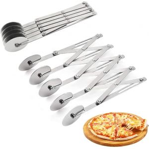 Argent - 5 Roue De Coupeur De Pâtes, Réglable Coupe-Pain, De La Pizza, Trancheuse, 5 Roue De Coupeur De Pâtes, Réglable Coupe-Pizza, Pâtisserie Couteau, 5 Roue De La Trancheuse Avec La Poignée Pour - Neuf