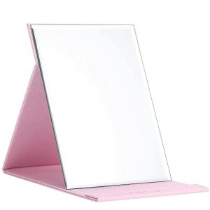 Miroir de courtoisie pliant portable avec support,rose - Neuf
