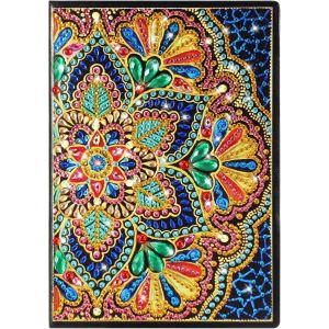 Chenquansarl-Mandala Diamant Peinture A5 Carnet,Diy Diamond Pasted Painting Notebook Kit,5d Strass Rhinestone Diamond Art Bricolage Journal Pour Fournitures Scolaires Bureau Des Étudiants(50 Feuilles - Neuf