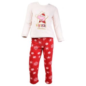 Pyjama Fille Licence : Minnie, Looney Tunes, Minions, Peppa Pig En Coton Ultra Confort Peppa Pig Hs2171 Beige Polaire - Neuf