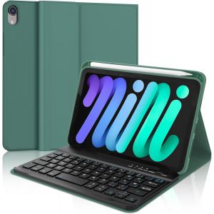 Coque Clavier pour iPad Air 11 Pouces (M3 2025, M2 2024), AZERTY Fran&ccedil;ais Housse Clavier Bluetooth Magn&eacute;tique D&eacute;tachable avec Porte Crayon pour Tablette iPad Air 10.9"" (5e/4e G&eacute;n&eacute;ration), Vert Fonc&eacute; - Neuf