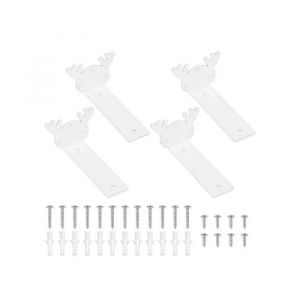 Supports d'&Eacute;tag&egrave;re Invisibles 15 cm &Eacute;querres Murales en Acier Blanc Style Industriel et Loft pour &Eacute;tag&egrave;re Flottante Lot de 4 - Neuf