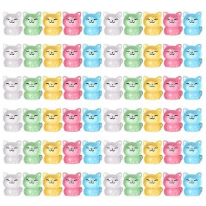 60 Pcs Lumineux Miniature Chat Figurines R&eacute;sine Mignon Petit Chat Figures Glow In The Dark Mini R&eacute;sine Animaux Chat - Neuf