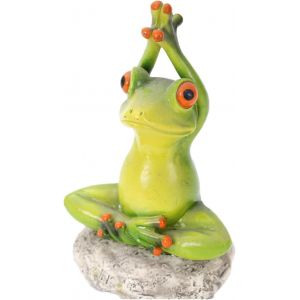 Mevronisshop-Statue De Grenouille, Statue De Grenouille De Yoga En R&eacute;sine, D&eacute;coration D'animaux De Yoga, Pour Le Balcon, La Terrasse, L'&eacute;tang, La Pierre Artificielle(Vert) - Neuf