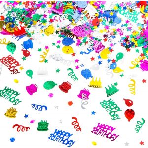 Confettis Anniversaire 1000 Pi&iquest;&iquest;ces, Confettis Deco Table Anniversaire Confettis Paillettes HAPPY BIRTHDAY Confettis pour Deco Table, Deco Anniversaire F&iquest;&ordm;te et Baby Shower Deco(Multicolore) - Neuf