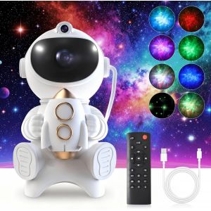 Subzonal-Astronaute Projecteur Ciel &Eacute;toil&eacute;, Led Astronaute Projecteur Galaxie Avec T&eacute;l&eacute;commande, 8 Modes N&eacute;buleuse, Rotation &Agrave; 360&deg; Veilleuse, Bluetooth Galaxy Projector Plafond Pour Chambres F&ecirc;tes C - Neuf