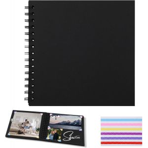 Mevronisshop-Album Photo Scrapbooking &Agrave; Personnaliser 20x20 Cm, Carnet Scrapbooking Avec 20 Feuilles (40 Pages), Parfait Comme Livre Photo Personnalis&eacute; Pour B&eacute;b&eacute;, Anniversaire, Mariage Ou Anniversair - Neuf