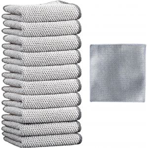 KGABERY-10Pcs Chiffon De Nettoyage,Eponge Vaisselle,20X20Cm Menage Torchon Cuisine Lavables Et Réutilisables,Peut Enlever Les Taches Tenaces,Éponge Métallique Chiffons À Vaisselle Polyvalents - Neuf