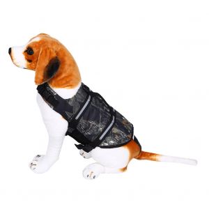 Hjlian Gilet De Securite Reflechissant Pour Chien, 4 Couleurs, Sangle De Poitrine, Costume De Protection Pour Animaux De Compagnie (Noir Camouflage, Taille L) - Neuf