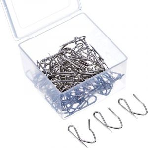 Crochets de rideaux en métal, 58 pièces, crochets à épingler en acier inoxydable pour rideaux de fenêtre, rideau de douche, rideau de porte, argent (3,3 x 2,5 cm) - Neuf