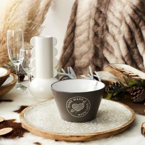Bol En Relief En Grès 50 Cl Collection Tricot Et Saveurs Marron - Neuf