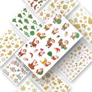 332 pièces Gommettes Noël Paillettes, Autocollants Adhésifs Noël, Gommettes pour Scrapbooking et Calendrier de l'Avent, NoëL Décoration Stickers pour Décoration Cadeau de Noël - Neuf