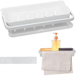 Eryi-Egouttoir Vaisselle Evier, Egoutoire Support Eponge Cuisine Organiseur Pas De Perçage Rangement Pour Poser Évier De Cuisine Salle De Bain Stockage Brosse Éponge, 1 Pièces - Neuf