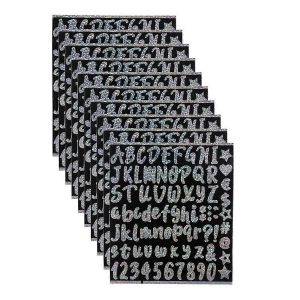 10 Feuilles D'autocollants Lettres De La Coupe Stanley,Alphabet Paillet&eacute; Color&eacute; - Neuf