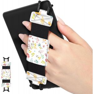 Guop-Dragonne Souple Pour 6-8"" Kindle Ereaders Fire Tablet Kobo/Voyaga/Sony Kindle E-Book Tablet,Sangle De Sécurité Tablette Polyvalente Haute Élasticité Légère Support Antidérapante,Fleurs Brillante - Neuf