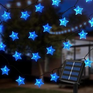JGD-Guirlandes Lumineuse Solaire Ext&eacute;rieure, 7m 50 LED Guirlandes Lumineuse &Eacute;toile Exterieure, 8 Modes Guirlande Solaire Exterieur &Eacute;tanche, Decoration Etoile pour Jardin Exterieur pour No&euml;l Mariage P - Neuf