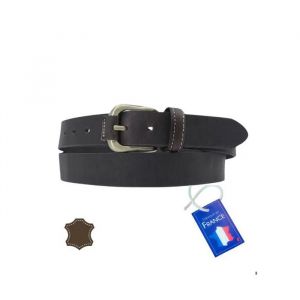 Ceinture Homme - Marron - 100% Cuir - Taille Unique R&eacute;glable - Fabrication Fran&ccedil;aise - Neuf
