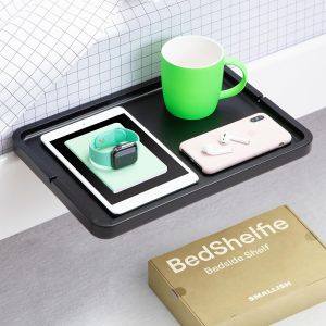 CAUC-&Eacute;tag&egrave;re de Chevet Mezzanine ou Lits Superpos&eacute;s, Essentiels pour Dortoir Universitaire, Organisateur de Chevet Loft &agrave; Clipser, Plateau de Shelf (Mod&egrave;les Minimalistes, Noir, Bois) - Neuf