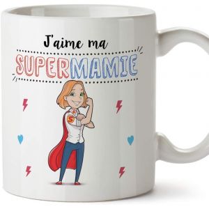 Eryi-Mamie Mug/Tasse - Super Mamie - Tasse Originale Jeune Grand-Mère/Cadeau Anniversaire/Fête Des Mères/Future Mamie. Céramique 350 Ml - Neuf