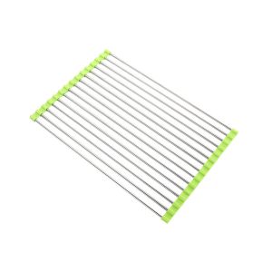 Égouttoir À Vaisselle Pliable En Acier Inoxydable, Égouttoir À Vaisselle De Comptoir Pour Évier, Tapis D'égouttoir, 43 X 35 Cm, Vert - Neuf